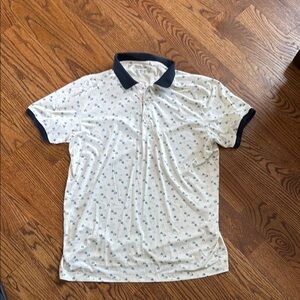 Abercrombie & Fitch White Polo with Navy Trim